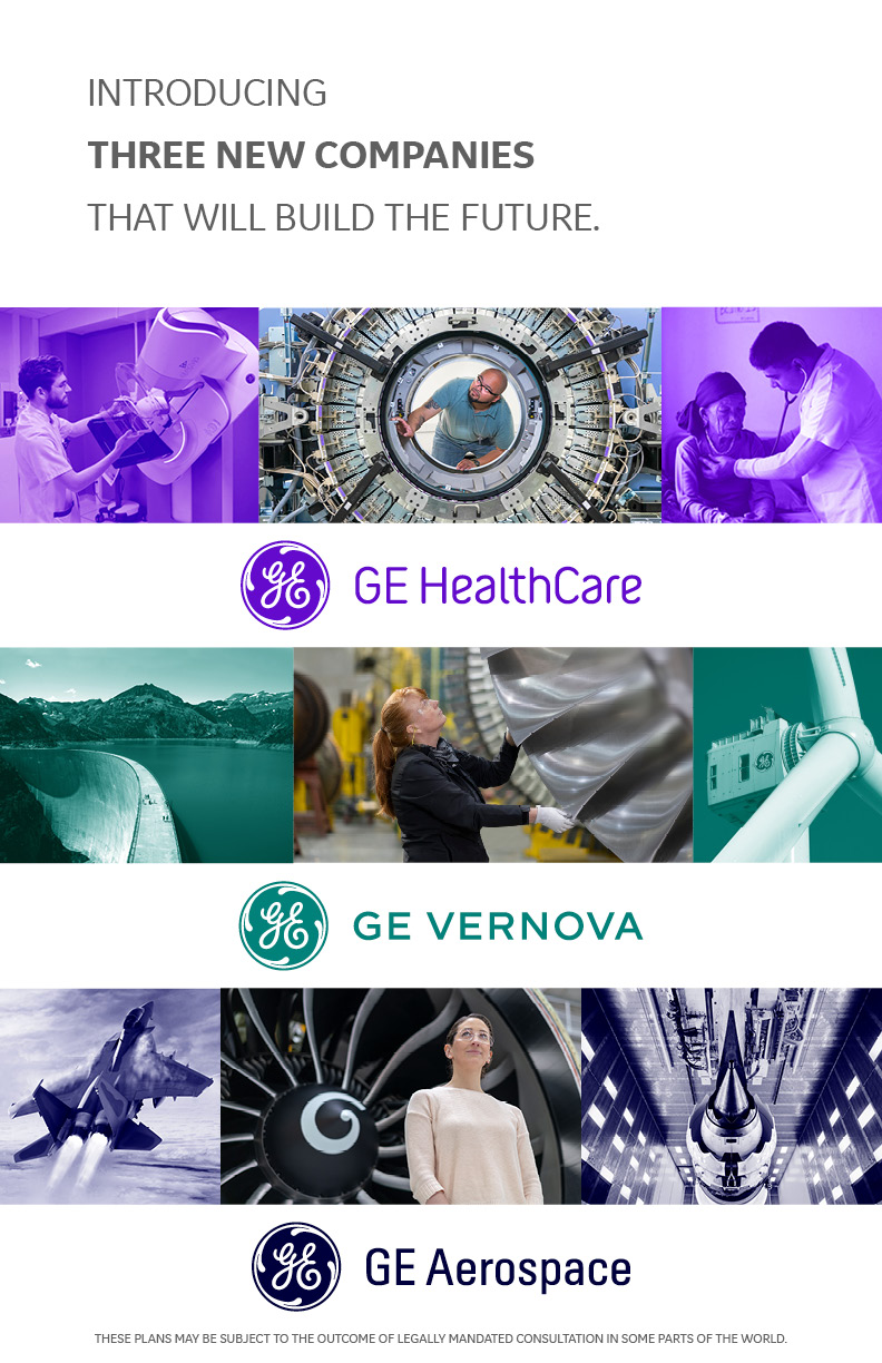 شركة جنرال إلكتريك ‘GE’ تكشف عن أسماء الشركات المستقبلية الثلاث التي تخطط لتأسيسها